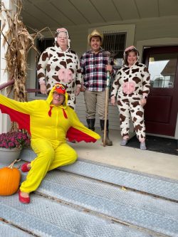people smiling in halloween costumes